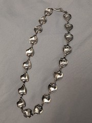 Vintage Anne Dick Sterling Silver 925 Disc Necklace w Hook Clasp – 18″