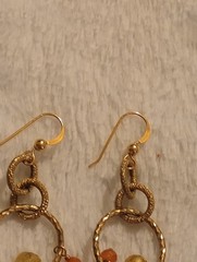 Anna Balkan Earrings Gold Tone Beaded Paige Circle Firework Multi-Gemstones