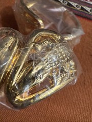 Lot Of 2 Double Alligator Gold Tone Alligator Hinged Bangle Bracelet