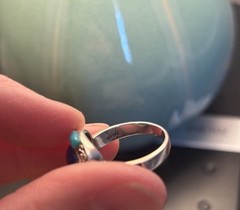 Vintage Silver 925 CRZ Lapiz & Turquoise Ring