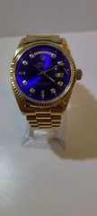 rolex oyster perpetual datejust blue dial gold