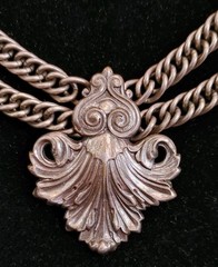 Vintage Signed Joseff of Hollywood Statement Necklace Double Chain Silver Tone