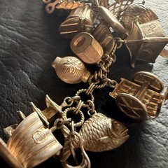 LOADED Vintage Chinese SILVER Charm Bracelet 7” 45 Charms 50 grams