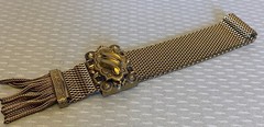 Victorian Revival Mesh Slide Tassel Fringe Bracelet Adjustable Clasp Fits All