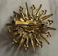 Vintage Gold Tone Rhinestone 2 Sweater Brooch Pins Jewelry JMS-54