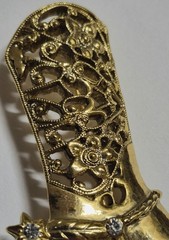 Vintage 1928 Brand Boot Brooch Pin Gold Tone Rhinestone Cowgirl Western