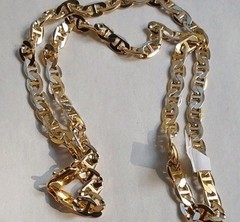 Beautiful Vtg 23″ GoldTone Ladies Necklace Anchor Style Chain w/Original Sheen
