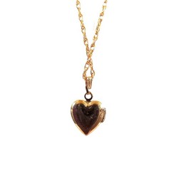 Heart Dainty Locket pendant necklace 14K gold filled etched small 0.5″ inches