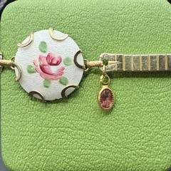 Vintage 10k Yellow Gold Filled Expansion Band Bracelet, Vintage Guilloche Rose