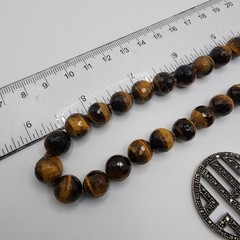 Tigers Eye Marcasite Convertible Bead Necklace Vintage Asian Inspired Charm Boho