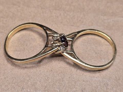 Vintage 14 K GE Gold Plated Set Cubic Zirconia And Ruby REBERSIBLE Ring – 9.25
