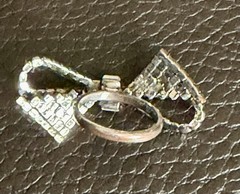 Vintage Juicy Couture YJRU2449 Black Crystal Pavé Bow Ring Sz.8 w/Box Y2K GOTH