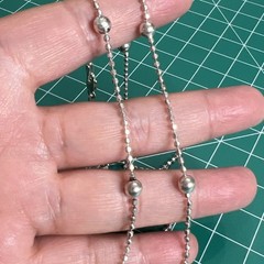 Vintage Italy 925 Ball Bead Station Chain Necklace 30”
