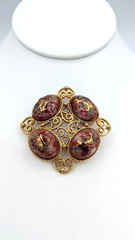 Vintage JULIANA Earring Brooch SET Stippled Egg Spring VERIFIED