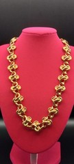 Vintage 1980’s Anne Klein Couture Gold Tone Knot Link Choker Necklace 17in