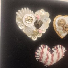 Vintage Heart Brooch Lot Mixed Materials And Styles