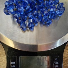 Vintage 1920s Art Deco Cobalt Blue Faceted Glass Hand Knotted Flapper Necklace