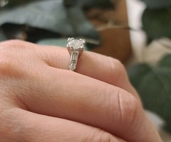 Vintage Platinum Engagement Ring 0.80CT.Natural Euro Cut Diamond Circ 1930’s