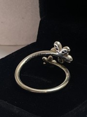 RARE Vintage EE Retired Pandora Dazzling Daisies Open Ring 925 Size 7.5 -Marked