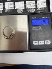 Vintage 10k 2 Row Tension Set Champagne Diamond Ring Size 8