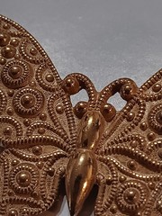 Miriam Haskell Vintage Gold-tone Butterfly Brooch