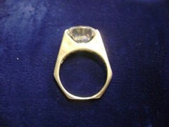 NOS- LARGE BRILLIANT SOLITAIRE CUBIC ZERCONIA PRONG SIZE 9 SILVER TONE RING