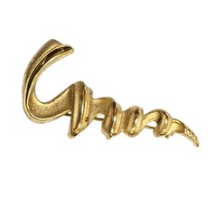 Vintage Tona Jewelry Mod Goldtone Brooch Corkscrew Twisted Pin Chunky 80s Style