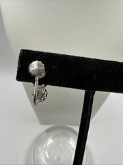 Vintage Sterling Screwback Rainbow Iris Crystal Rhinestone Earrings Antique