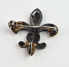 Vintage Fleur-de-Lis Sterling Silver Brooch Pin 925 Pendant Art Deco .75 in