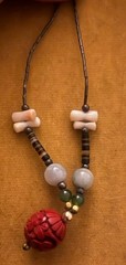 Vintage Handmade Beaded Necklace 15.5 Inches