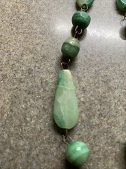 Vintage Aztec Necklace Green Imitation Jade 26 In Length Mexico READ DESCRIPTION