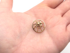 Vintage 14k Solid Gold & Pearl Movable Openwork Bell Pendant or Charm 2.4grams
