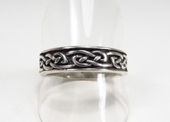 Vintage 1990s Wheeler Mfg. Co. USA Sterling Silver Celtic Knot Band Ring Sz 11