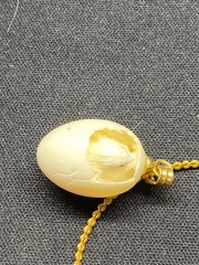 Hatching Egg Chick Charm Hand Carved 1/2″ realy cool detailed carving