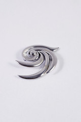 Vintage Tona Silver Tone Dual Texture Swirl Pin Brooch