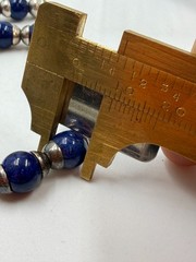 JMS Taxco Necklace Lapis Lazuli Blue Bead Stone Mexico Push Clasp 16 inches