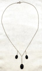 Antique Edwardian SODALITE 935 Sterling Silver Negligee Necklace ~ GERMANY