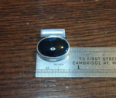 Vintage 90s Sterling Black Onyx Slide Pendant 5.8g See Pics/Description