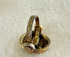Vintage ART Signed Double Snake Poison Ring 8.5 Adjustable