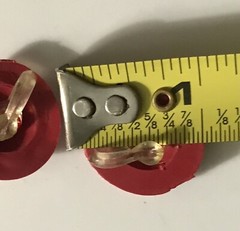 Vintage Red Molded Rubber/Plastic Tension Clip On Button Earrings 1930s/40s