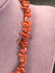 Red Branch Coral Necklace Beachwear 33 grams- 17 Inches Vintage