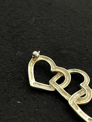 Tiffany & Co Triple Heart Brooch Pin Sterling Silver 925 Open Heart Design 1984