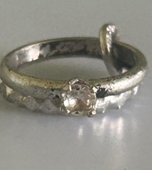 Vintage Silver Tone Wedding Ring & Band Charm For Bracelet Or Necklace JMS