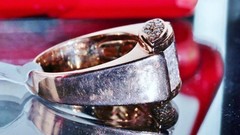 14k rose gold ring 0.65ct natural diamond invisible set sz 7 vintage 10.60g N282