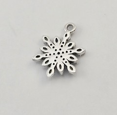 Vintage Blue & Clear Gemstone Snowflake Sterling Silver Charm Pendant – 1.8g