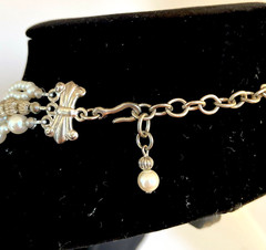 Vintage Carol Lee six strand pearl and metal bead Choker necklace