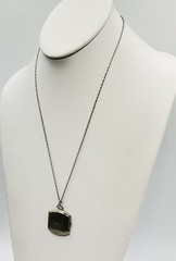 Antique Vge Sterling Silver Art Deco Photo Locket Necklace 20” 9.6gram monogram