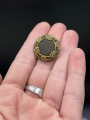 Victorian Mourning Hair Art Button RARE
