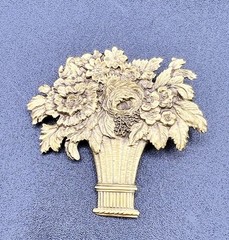 Vintage Concord Museum Wall Paper By Moses Grant Boston Brooch, Gold Tone