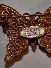 Miriam Haskell Vintage Gold-tone Butterfly Brooch